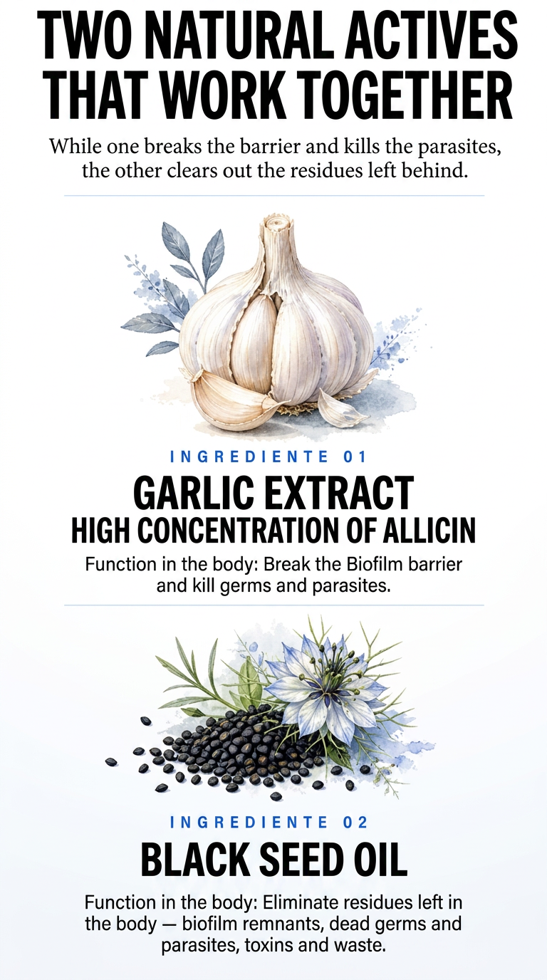 Dual action: Allicin + Black Seed Oil